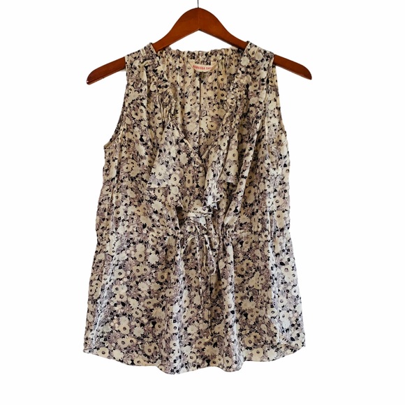 Rebecca Taylor Tops - Rebecca Taylor Silk Sleeveless Ruffle Tank Top